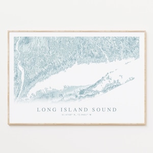 Impression de carte sonore de Long Island, carte de New York Long Island, art mural carte, impression de carte minimaliste, affiche de Long Island, carte de Long Island cadeau
