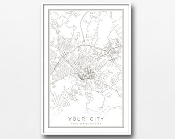 Custom Map Print | Any Location | Enter Your City | Personalized Map Prints | Custom Street Map | Custom Map Gift | Gifts for Men and Women