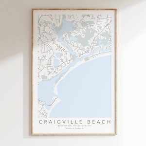 Impression de carte de Craigville Beach, impression de carte de Cape Cod, impression de carte de Barnstable Massachusetts, art mural de plage, décoration murale côtière, art mural de Cape Cod