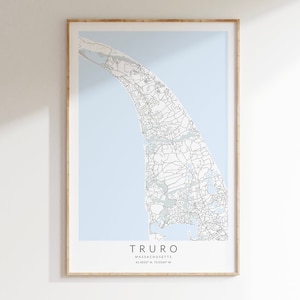 Impression de carte de Truro Massachusetts, affiche de Truro Cape Cod, impression de carte de Cape Cod, carte cadeau de Cape Cod, art de la carte de Cape Cod, carte de Cape Cod Massachusetts