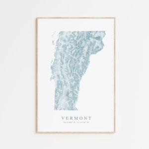 Vermont Map Print, Vermont Poster, Map of Vermont, Vermont Gift, Vermont Art, VT Poster, Burlington Vermont Map Print