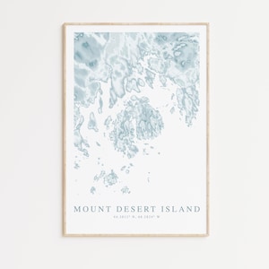 Mount Desert Island Map Print, Acadia Maine Map Poster, Mount Desert Island Poster, Maine Map Print, Maine Gift, Mount Desert Island Gift