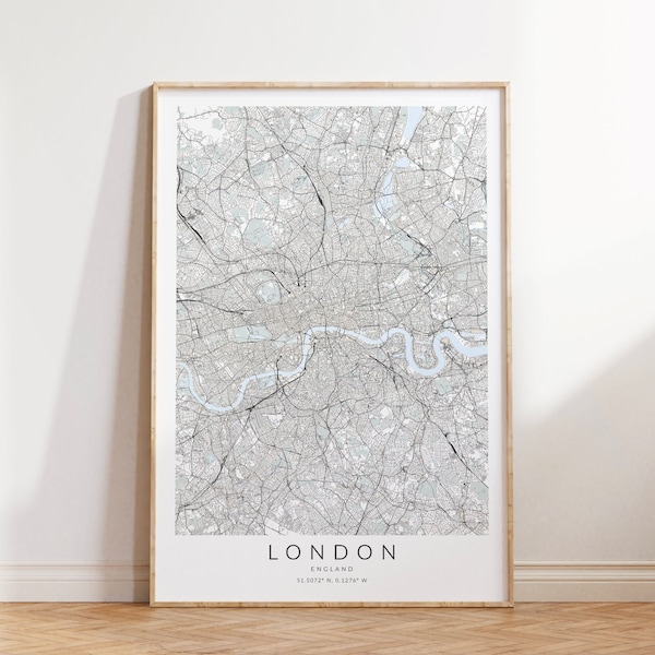 London Map Print, Map of London Poster, London England Street Map, London Map Print Poster, London Gift, London City Map, London Wall Art