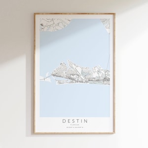 Destin Florida Map Print, Map of Destin, Destin Florida Poster, Florida Map Print, Destin Wall Art, Destin Gift