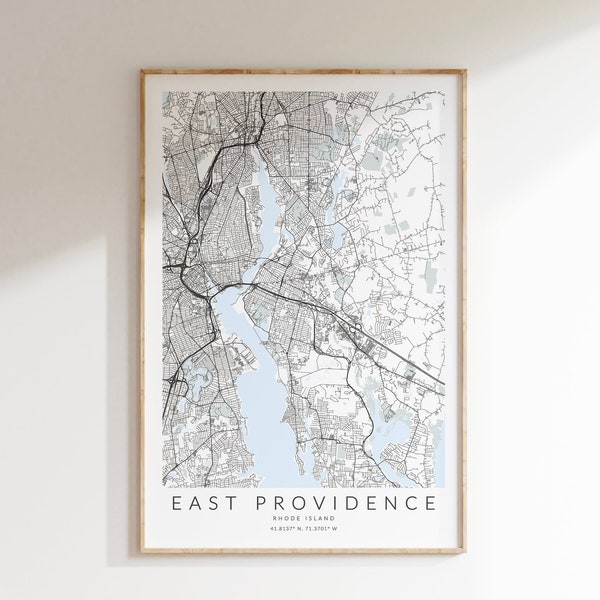 East Providence Rhode Island Map Print, Providence RI Poster, East Providence Gift, Rhode Island Map Print, East Providence Wall Decor