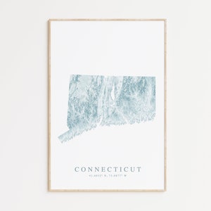 Connecticut Map Print, Connecticut Poster, Map of Connecticut, Connecticut Gift, Connecticut Art, CT Poster, Hartford Connecticut