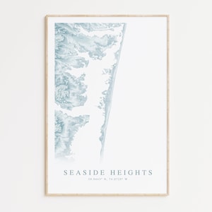 Seaside Heights New Jersey Map Print, Seaside Heights Poster, Seaside New Jersey Beach Home Gift, New Jersey Art, Beach House Decor