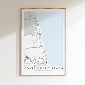 Impression de carte de plage de la Garde côtière, impression de carte de Cape Cod, impression de carte d’Eastham Massachusetts, art mural de plage, décoration murale côtière, art mural de Cape Cod
