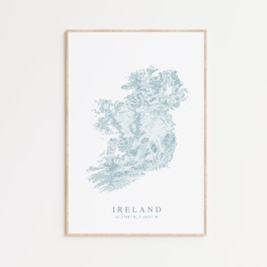 Ireland Map Print, Ireland Poster, Map of Ireland, Ireland Gift, Ireland Map Decor, Ireland Map Poster, Ireland Wall Art, Topographic Map