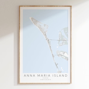 Anna Maria Island Florida Map Print, Carte de l’île Anna Maria, Anna Maria Florida Poster, Florida Map Print, Florida Wall Art, Florida Gift