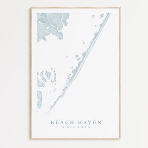 Impression de carte Beach Haven New Jersey, poster Beach Haven, cadeau Long Beach, cadeau maison de plage dans le New Jersey, art du New Jersey, décoration de maison de plage
