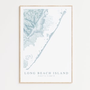 Impression de carte de Long Beach Island New Jersey, affiche Beach Haven, cadeau Long Beach, cadeau maison de plage du New Jersey, art du New Jersey, décoration de maison de plage
