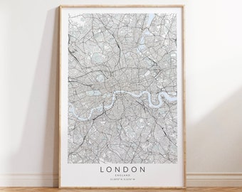 London Map Print, Map of London Poster, London England Street Map, London Map Print Poster, London Gift, London City Map, London Wall Art