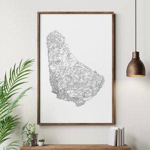 Barbados Map Print | Barbados Island Map | Barbados Poster | Barbados Gift | Barbados Home Decor | Personalized Map | Barbados Souvenir