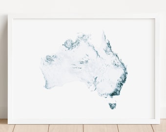 Australia Map Print, Australia Poster, Sydney Poster, Australia Topo Map, Australia Gift, Australia Home Decor, Aussie Wall Art
