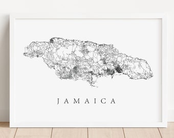 Jamaica Map Print | Jamaica Poster | Jamaica Island | Jamaica Gift | Personalized Map | Montego Bay | Kingston Jamaica | Jamaica Home Decor