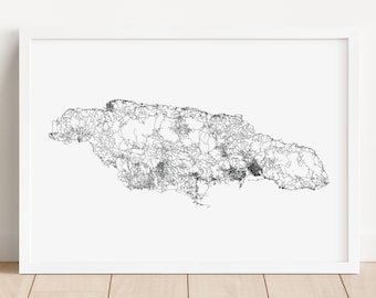 Jamaica Map Print / Jamaica Poster / Jamaica Island / Jamaica Gift / Mapa personalizado / Montego Bay / Kingston Jamaica / Jamaica Home Decor