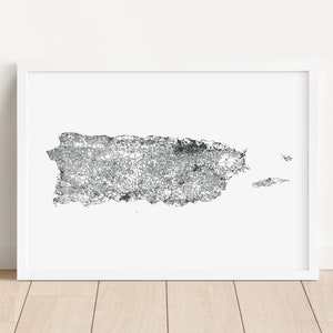 Puerto Rico Map Print | Puerto Rico Poster | Map Home Decor | Puerto Rico Gift | Personalized Map | San Juan Puerto Rico | Island Map