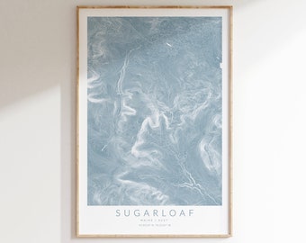 Sugarloaf Maine Map Print, Sugarloaf Mountain Print, Sugarloaf Topographic Map, Ski Decor, Sugarloaf Map Poster, Maine Ski Print