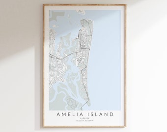 Amelia Island Florida Map Print, Map of Amelia Island, Amelia Island Florida Poster, Florida Map Gift, Amelia Island Florida Print