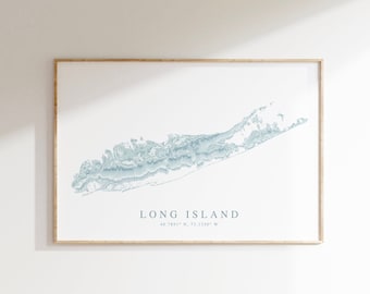 Long Island Map Print, Long Island Gift Map, Long Island Poster, Long Island New York, New York Map Print, Map of Long Island, Landscape Map