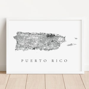 Puerto Rico Map Print | Puerto Rico Poster | Map Home Decor | Puerto Rico Gift | Personalized Map | San Juan Puerto Rico | Island Map
