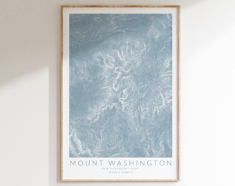 Mount Washington Map Print, Mount Washington Poster, Topographic Map, Contour Map Print, White Mountains Map Print, New Hampshire Hiking
