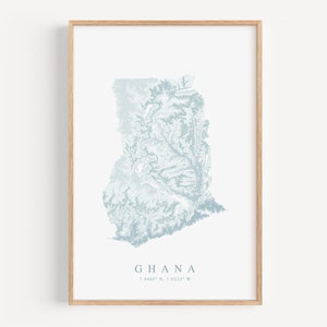 Ghana Map Print, Ghana Map Art, Accra Ghana Map Poster, Ghana Wall Art, Ghana Gift, Accra Map Print, Ghana Poster