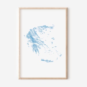 Greece Map Print | Greece Poster | Athens Poster | Greece Stylized Map | Greece Gift | Greece Wall Art | Greece Home Decor