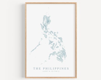 Impresión de mapas de Filipinas, arte del mapa de Filipinas, impresión de arte filipino, cartel del mapa de Manila Filipinas, arte de la pared de Manila, regalo de Filipinas