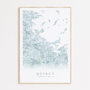 Quincy Massachusetts Map Print, Quincy MA Gift, South Shore MA, Massachusetts Map, Beach House Decor, Beachy Wall art, Coastal Wall Art