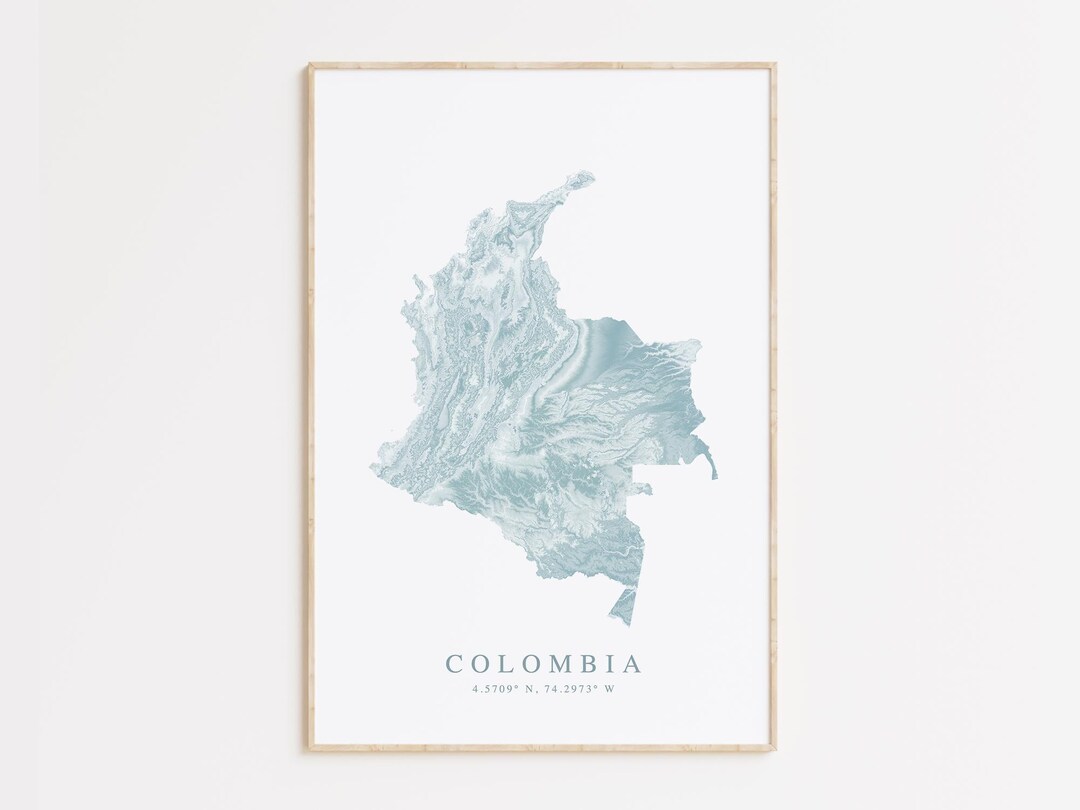 Colombia Map Print, Map of Colombia, South America Gift, Colombia Wall ...