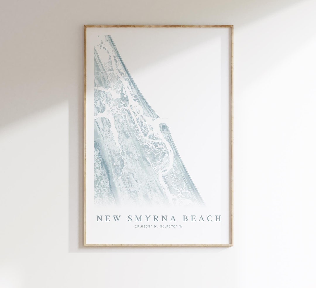 New Smyrna Beach Florida Map Print, Map of New Smyrna Beach, Florida