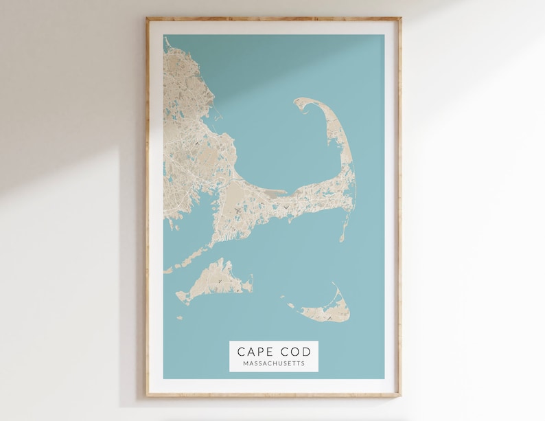 Cape Cod Map Print, Map of Cape Cod, Cape Cod Wall Art, Cape Cod Map ...