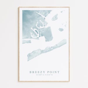 Impression de carte de Breezy Point New York, carte de Breezy Point, cadeau Long Island, Long Island NY, art de Long Island, décoration de maison de plage, cadeau Breezy Point