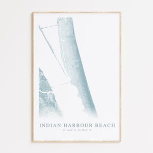 Indian Harbour Beach Florida Map Print, Melbourne Map Art, Florida Gift, Indian Harbour Beach Florida, Melbourne Florida Wall Art