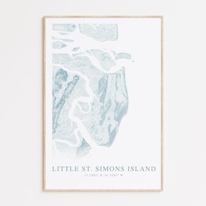 Little St. Simons Island Map Print, Georgia Beach Home Gift, St. Simons Island Wall Art, Georgia Coast Art, Beach House Decor,Beach Wall Art