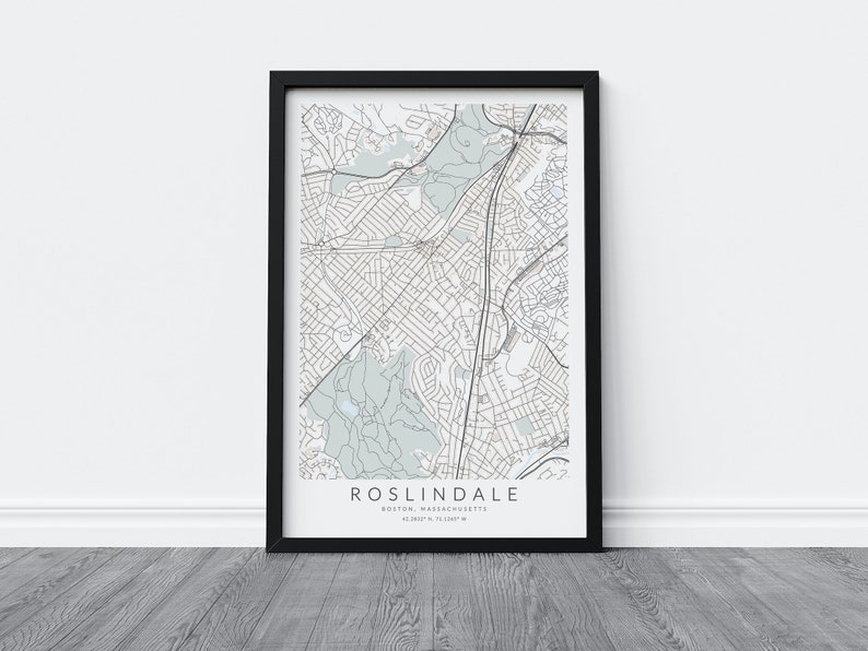 Roslindale Map Print from Etsy
