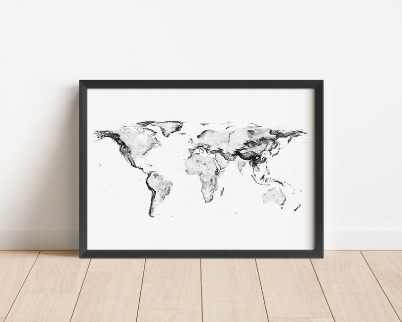 World Map Print, World Map Poster, Map of the World Poster, Map of the ...