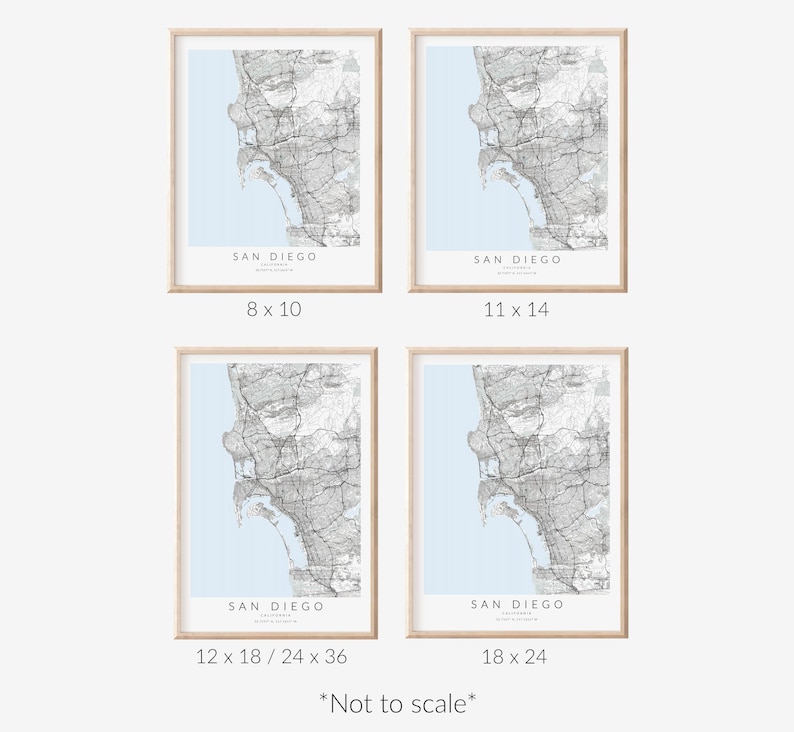 San Diego Map Print, San Diego California Poster, San Diego Map Poster