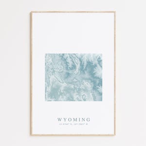 Wyoming State Map Print, Wyoming Poster, Map of Wyoming, Wyoming Gift, Wyoming Map Poster, Cheyenne Gift, Cheyenne Wyoming Map