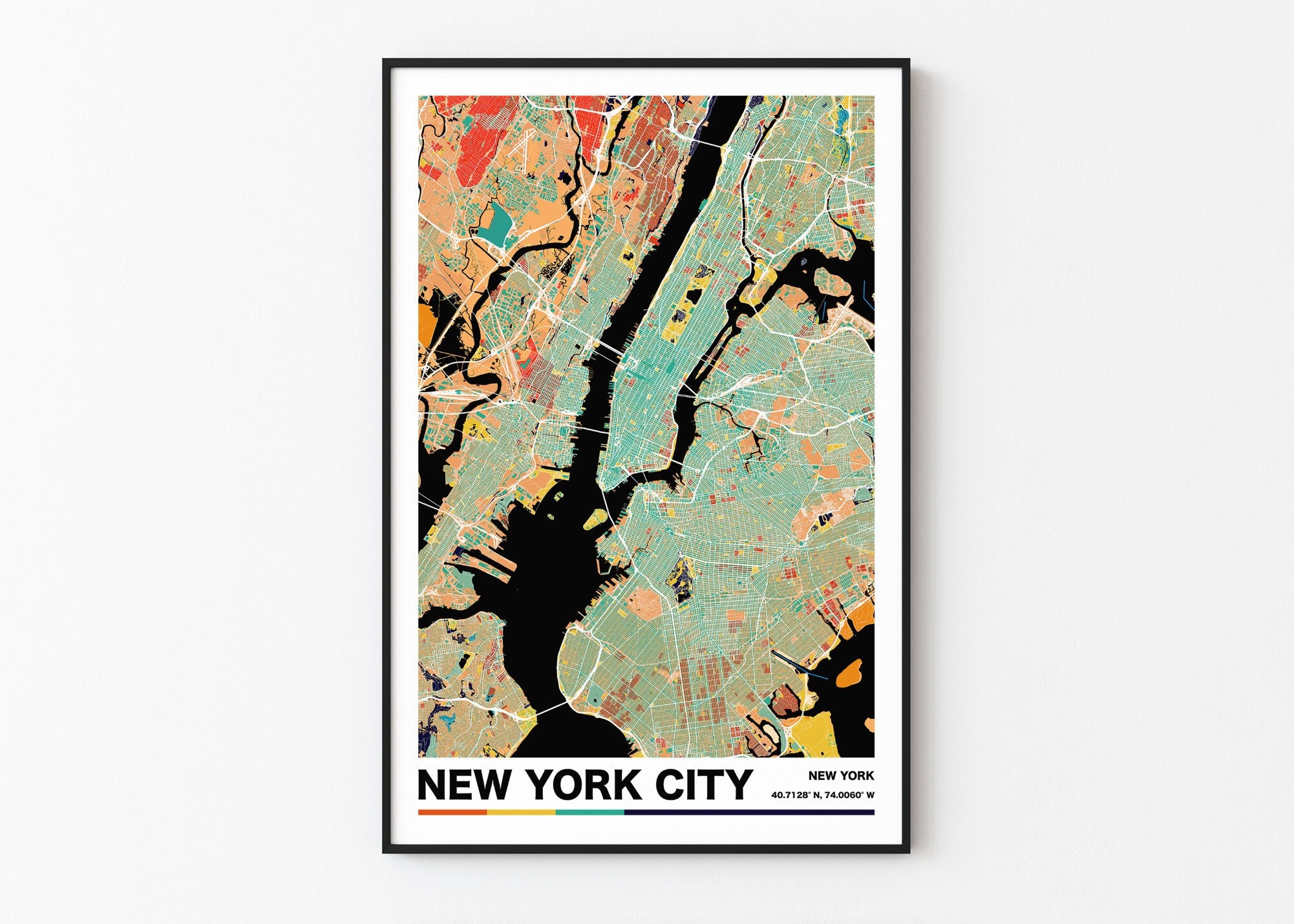 ヴィンテージ NYマップ フレーム付き Amazon.com: New York Map
