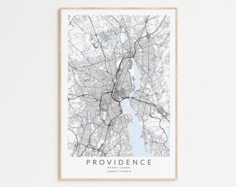Providence Map Print, Providence Rhode Island Poster, Providence Gift, Providence Poster, Providence Wall Art, Providence RI, Providence Art