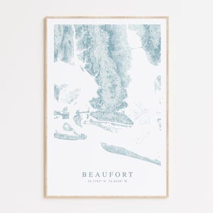 Beaufort Map Print, Map of Beaufort North Carolina, Beaufort Gift, North Carolina Art, Outer Banks Print, Beaufort NC Poster