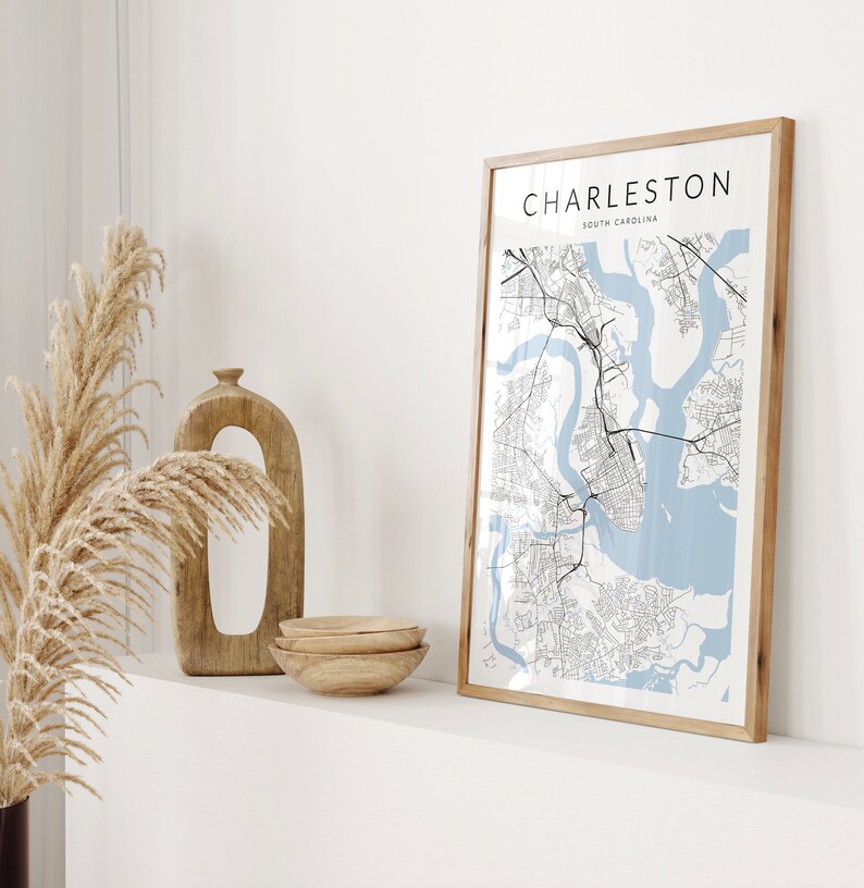 Charleston Map Print, Charleston South Carolina Print, Charleston ...