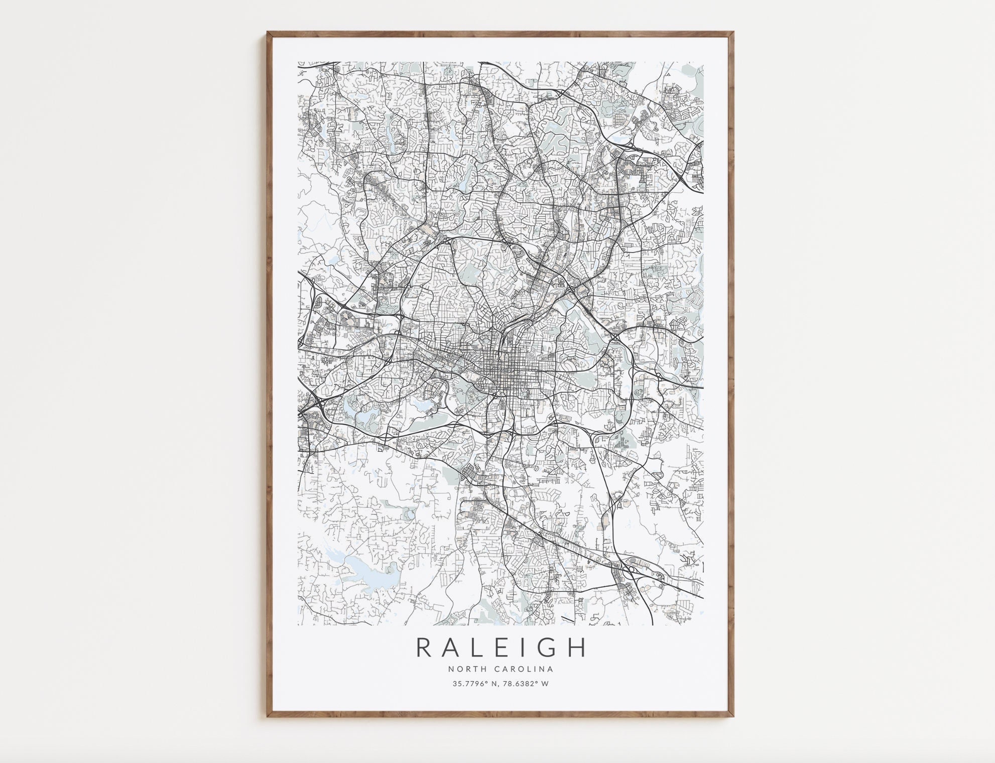 Raleigh Map Print, Raleigh North Carolina Map Poster, North Carolina Poster, Raleigh Gift, North Carolina Home Decor, City Map Print