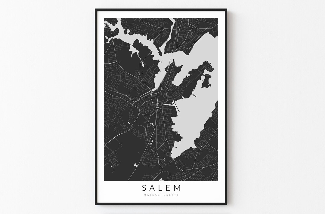 Salem Massachusetts Map Print Salem Poster Massachusetts - Etsy