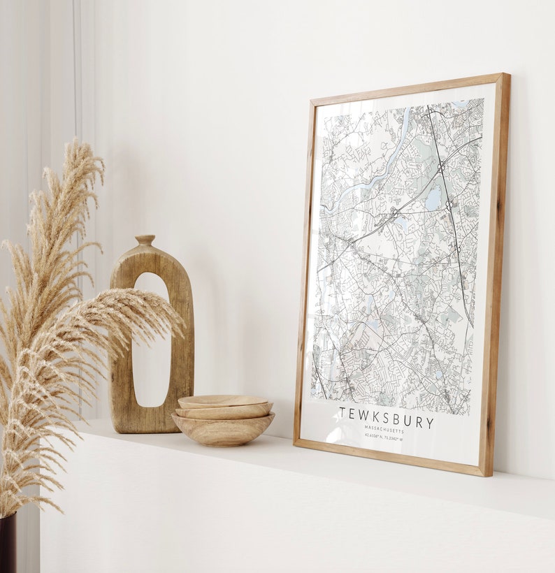 Tewksbury Massachusetts Map Print, Tewksbury Map Poster, Tewksbury Massachusetts Poster, Map of