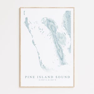 Impression carte sonore Pine Island, affiche Pine Island, impression carte Floride, décoration Sanibel, cadeau Pine Island Floride, décoration d'intérieur Floride
