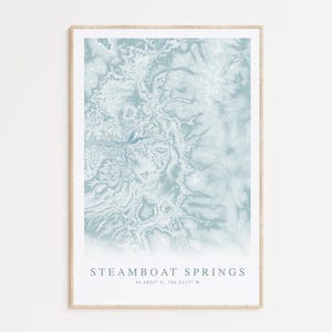 Impression de carte Steamboat Springs Colorado, affiche Steamboat Springs, cadeau Colorado, impression carte topographique, cadeau Steamboat Springs